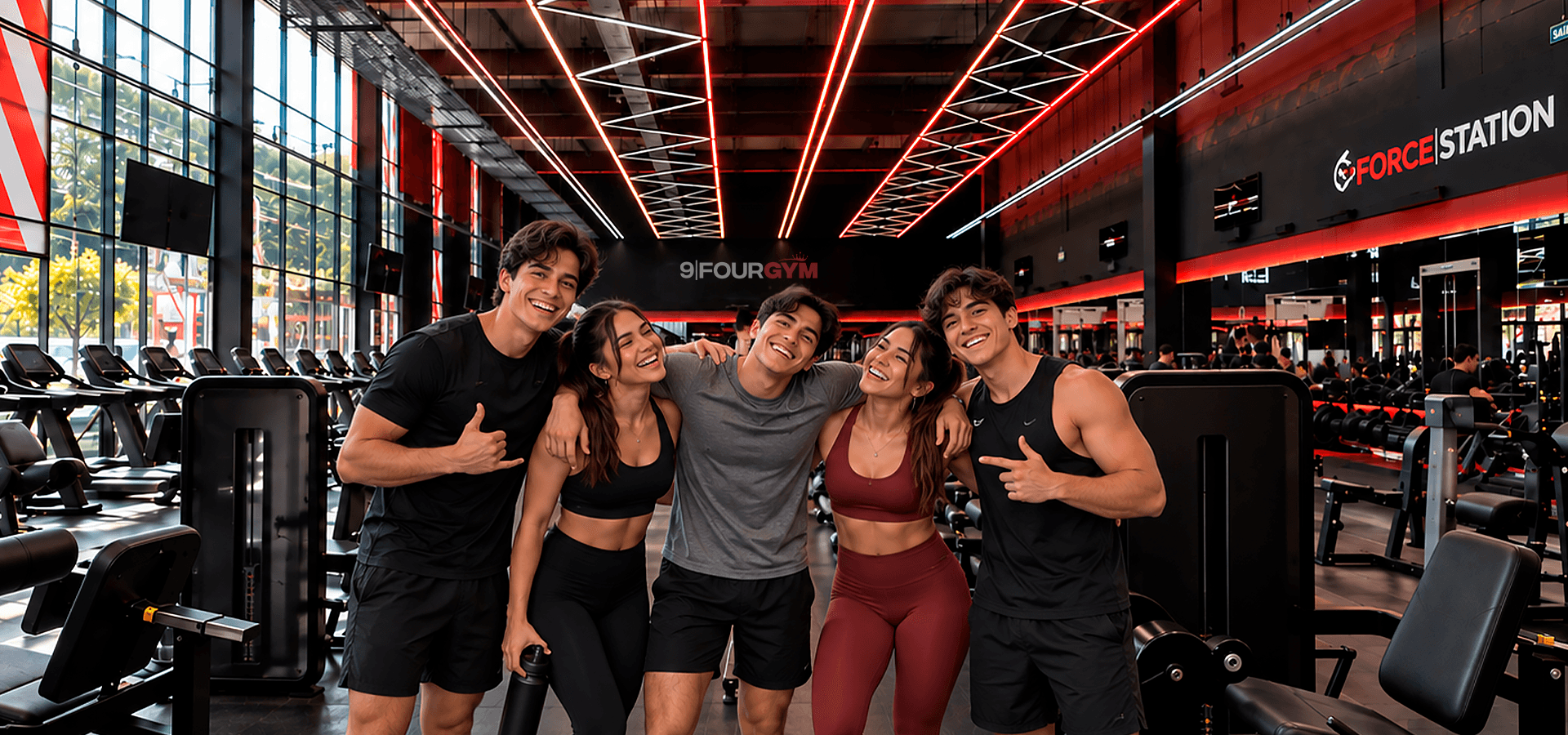 Jóvenes entrenando en 9FOUR GYM